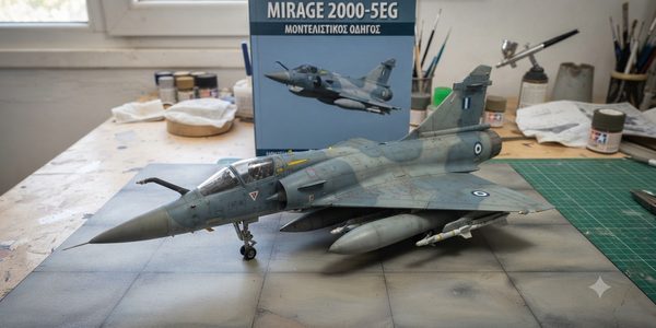 Μοντέλο Mirage 2000-5EG της Πολεμικής Αεροπορίας στον πάγκο μοντελισμού