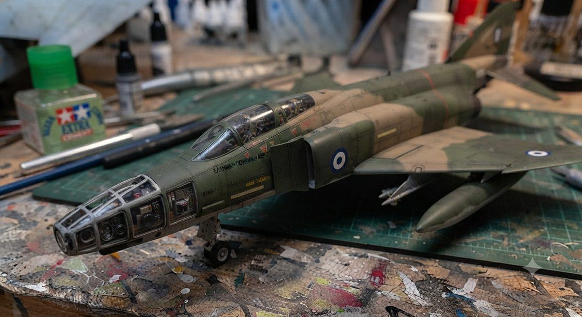 Λεπτομέρεια επιμήκους ρύγχους RF-4E με παράθυρα φωτογραφικών μηχανών, μοντέλο Πολεμικής Αεροπορίας